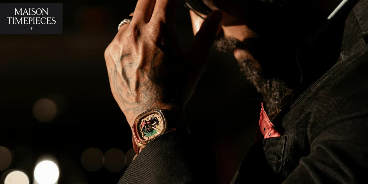 “Ball watch worn on wrist showcasing railroad-inspired precision timepiece by Maison Timepieces”