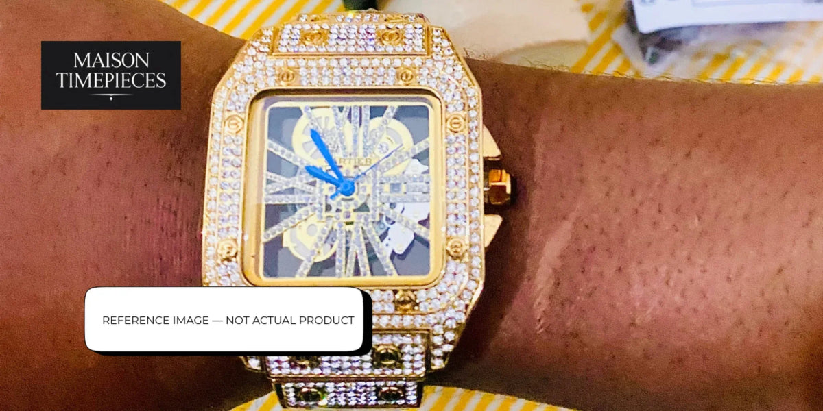 Belluna Paris luxury watch with square case and diamond-set design worn on wrist