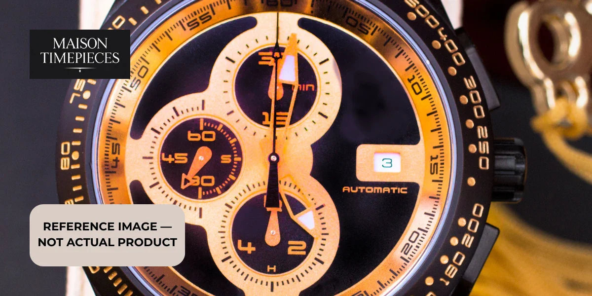 Cartier Crash Watch Singapore luxury watch inspired chronograph design by Maison Timepieces with black and gold dial aesthetic 