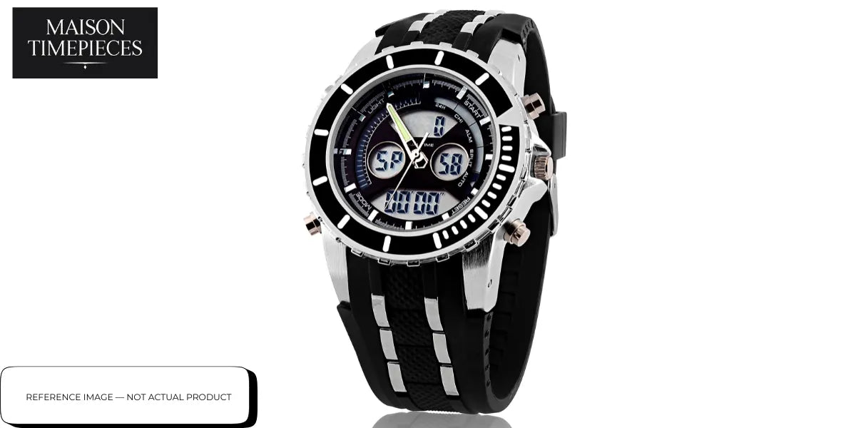 coach watch singapore black stainless steel sport design with digital analog display rubber strap luxury men watch 