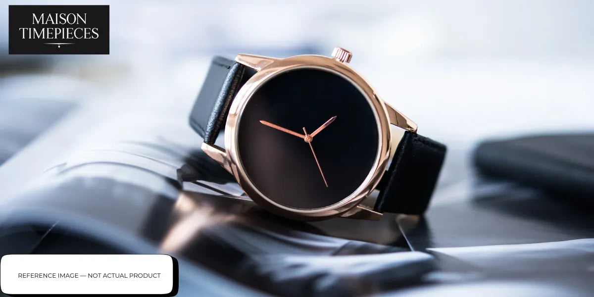 diesel on smartwatch singapore minimalist black dial rose gold case leather strap modern designer watch 