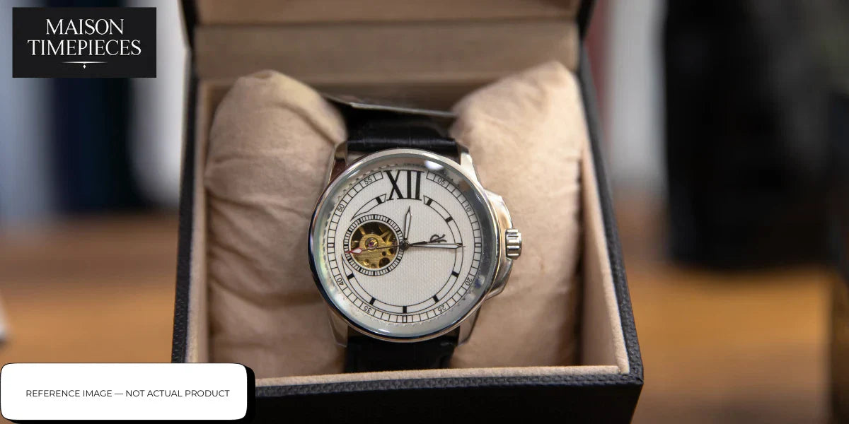 Fendi watch Singapore luxury automatic timepiece in box with leather strap and Roman numeral dial 