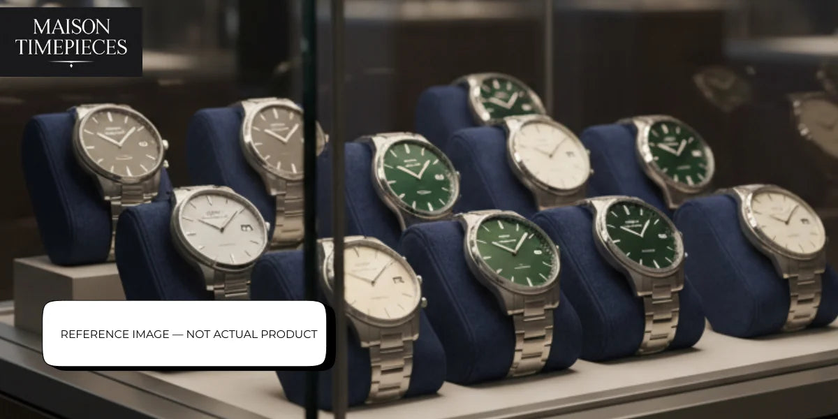 Garmin Fenix watch display showcasing premium stainless steel sports watches in Singapore by Maison Timepieces