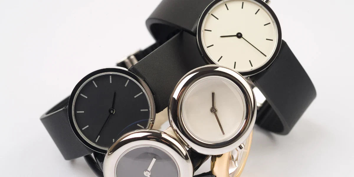 Gucci watch Singapore minimalist black and white luxury designer timepieces stacked with leather straps