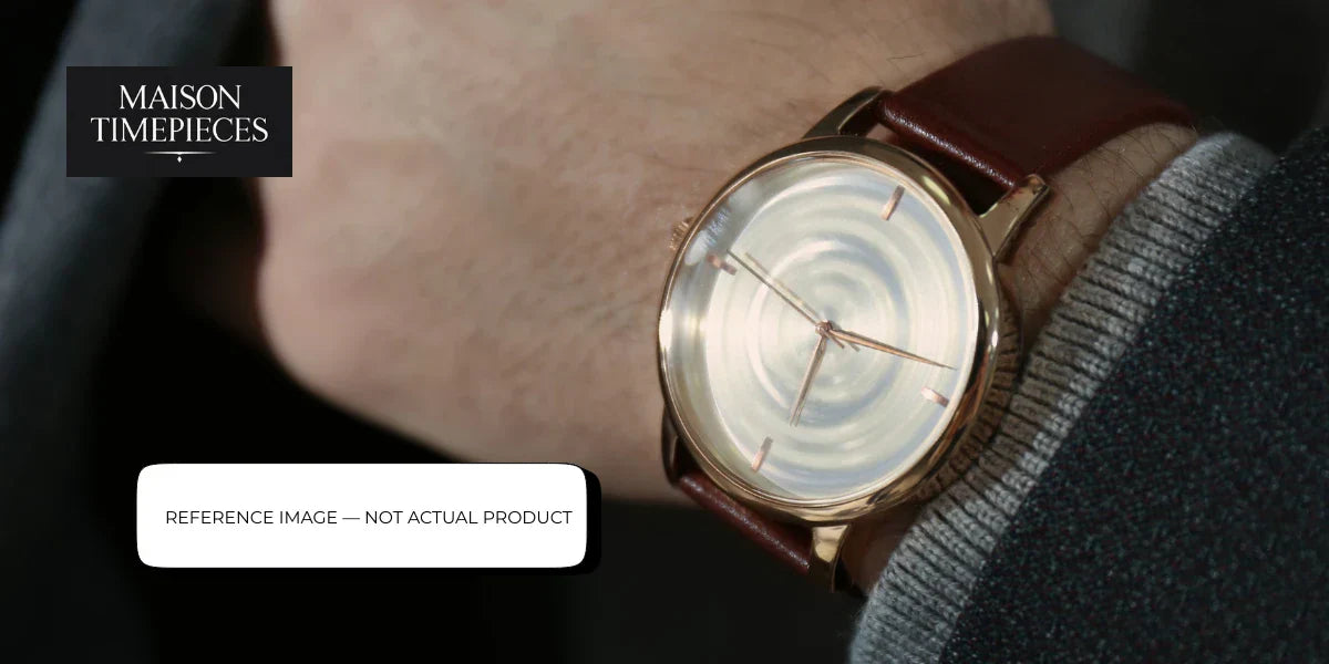 Hermès watch Singapore featuring minimalist dial design with leather strap worn on wrist