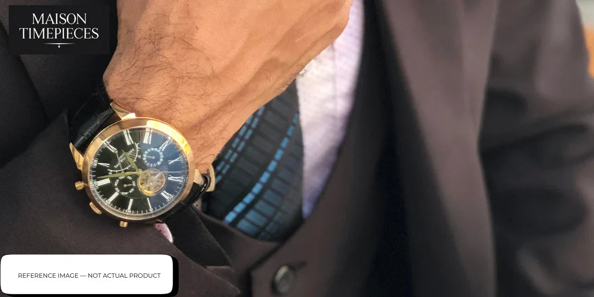 Hugo connected watch Singapore luxury men black dial gold case formal suit wristwatch 
