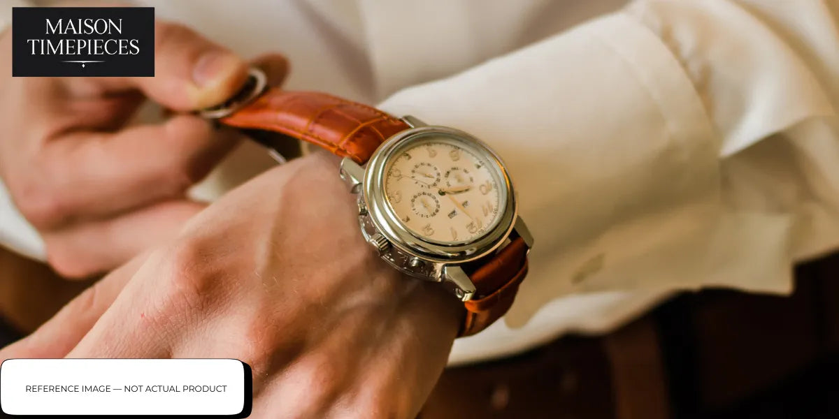 maserati watch singapore luxury brown leather strap dress watch classic chronograph elegant wristwatch style 