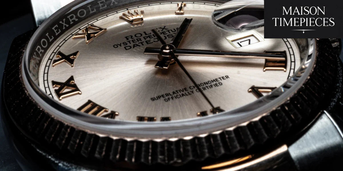 Close-up of a luxury Rolex watch representing how men watch men through status timepieces