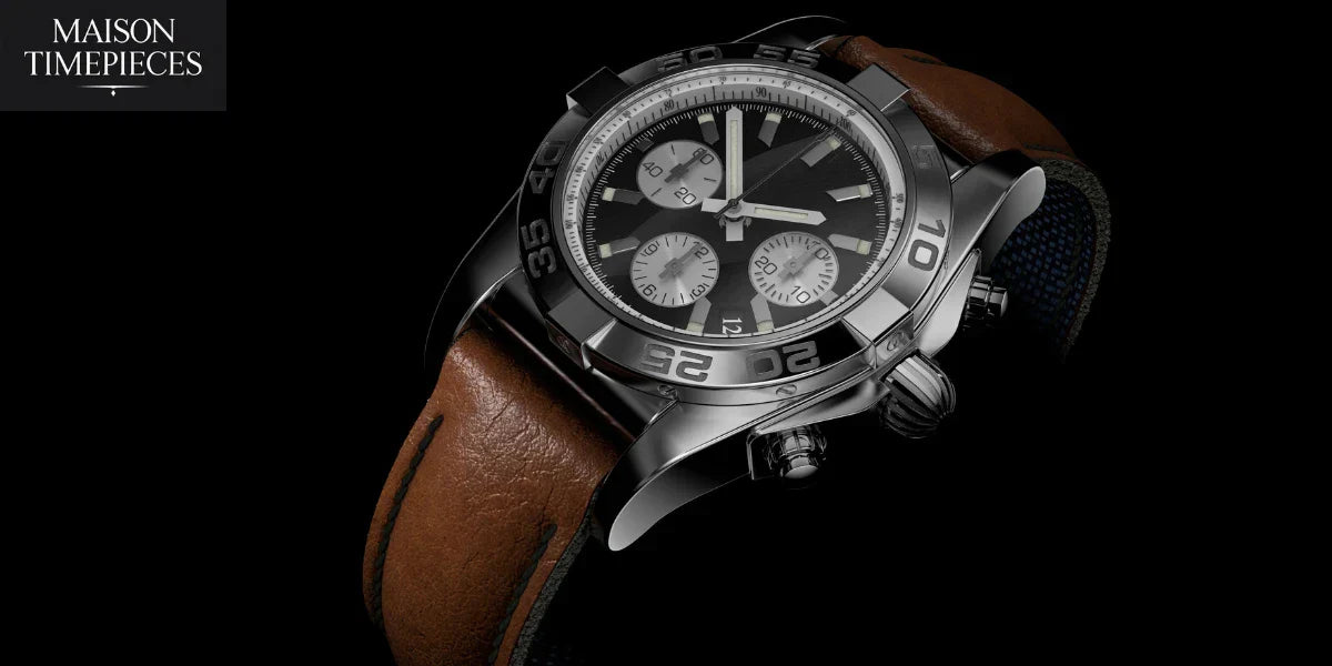 Men’s dress watch in Singapore with brown leather strap — Maison Timepieces