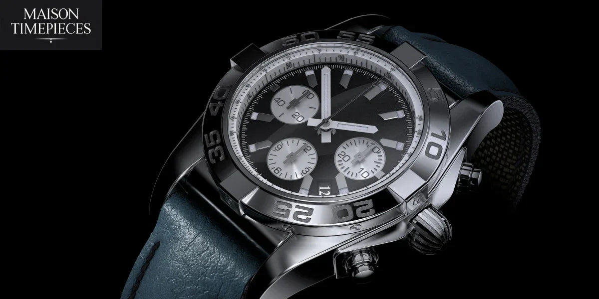 Luxury men’s minimalist watch in Singapore with modern chronograph design by Maison Timepieces