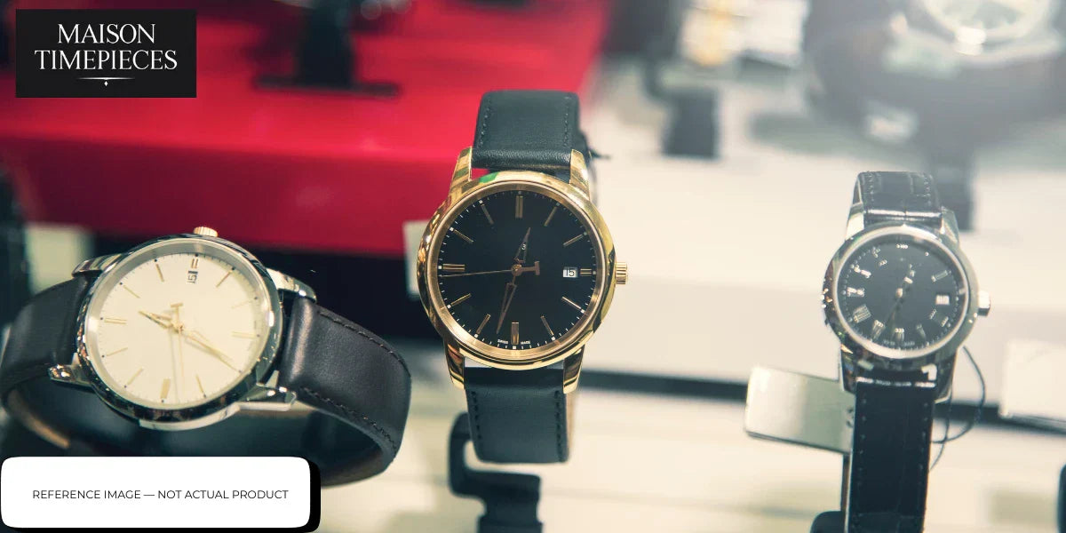 moschino watch singapore luxury designer watches display leather strap gold black dial elegant timepieces showroom 