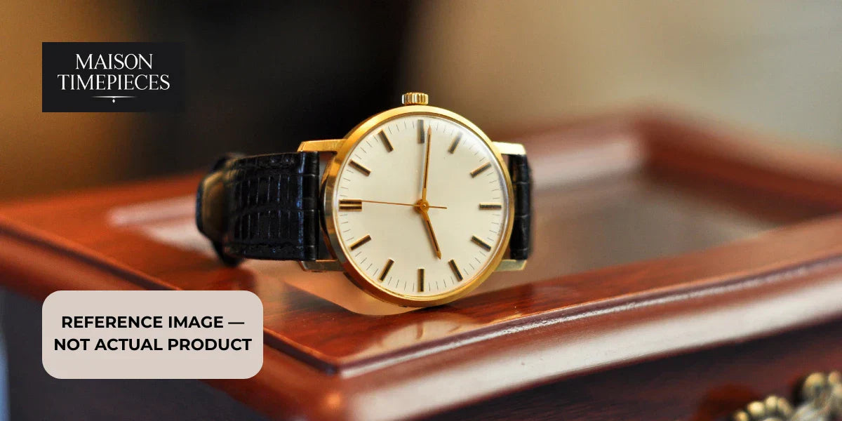 Omega De Ville Ladymatic luxury watch Singapore gold case leather strap elegant dress watch 
