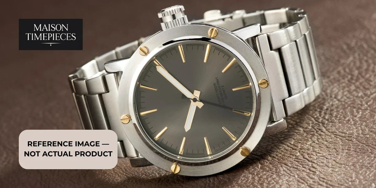 luxury stainless steel omega seamaster diver style watch grey dial gold markers men watch singapore 