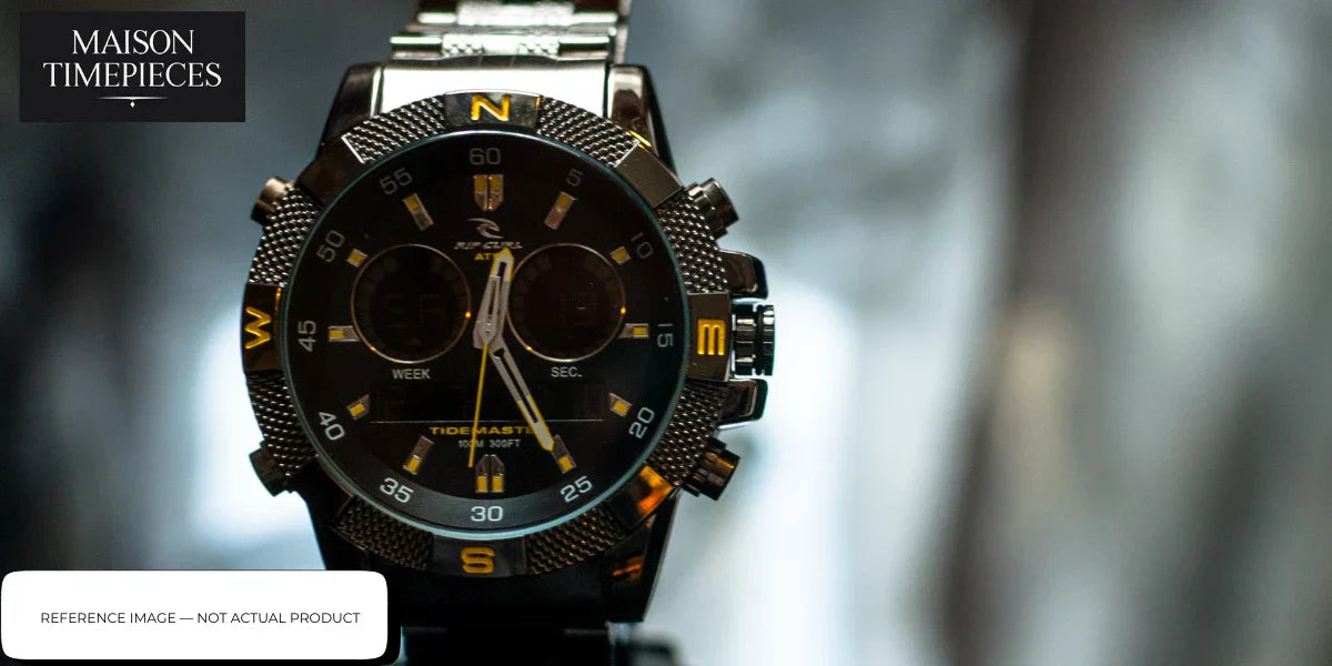 Prada watch Singapore black luxury chronograph timepiece with stainless steel case and bold sport design dial