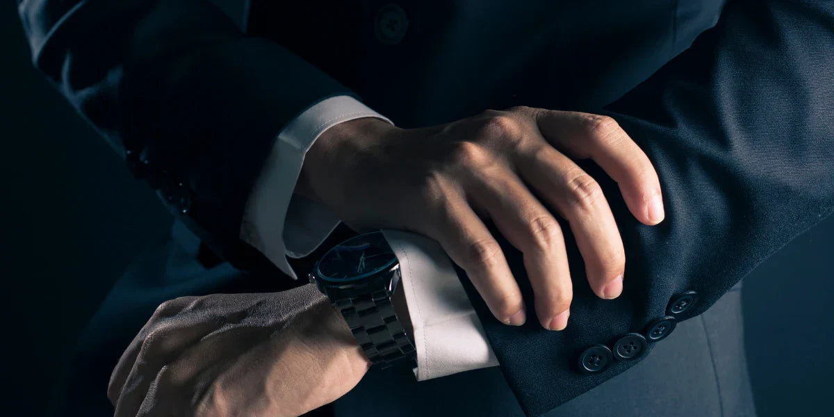 Richard Mille watch worn with a luxury business suit, showcasing high-end watch style in Singapore
