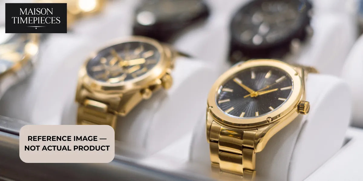 Rolex Explorer II style luxury gold watches display Singapore premium timepieces showcase 
