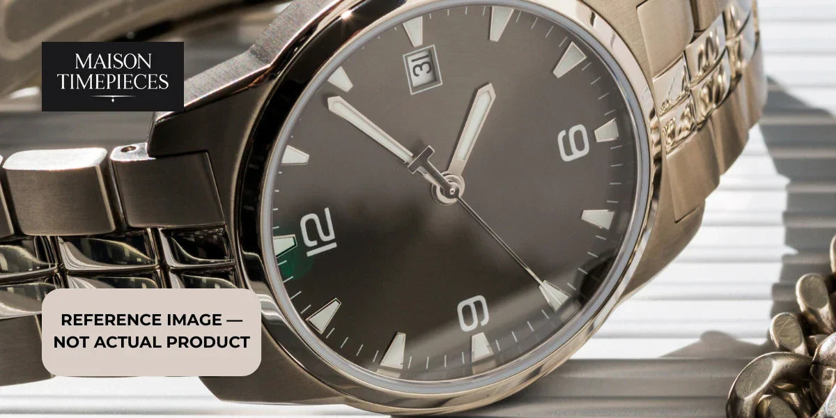 Seiko 5 Sports Watch Singapore stainless steel automatic style watch with black dial inspired design by Maison Timepieces 