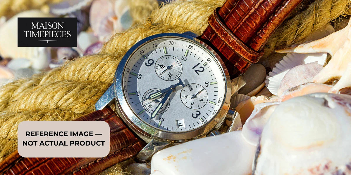 Seiko Landmaster Watch Singapore guide featuring a chronograph watch with brown leather strap and white dial