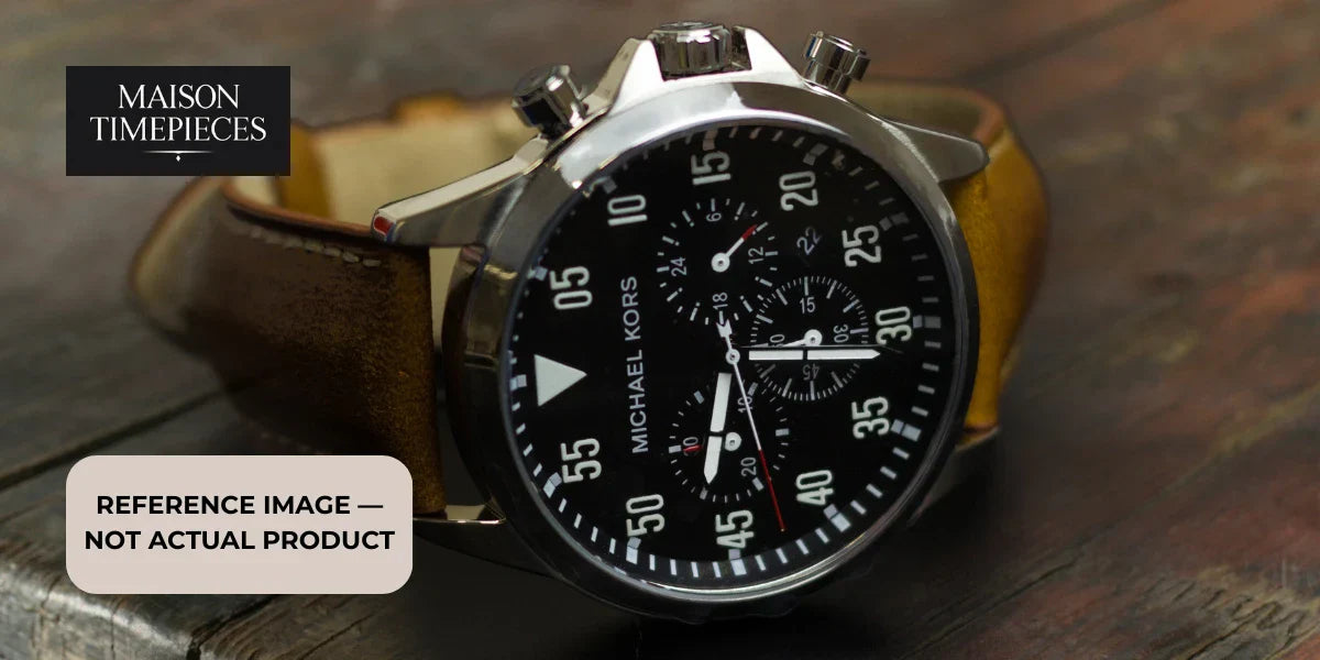 Seiko Presage watch Singapore luxury Japanese automatic dress watch with black dial and leather strap displayed on wooden surface