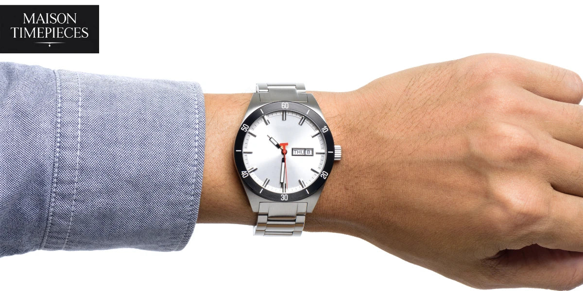 Seiko Prospex watch worn on wrist, showcasing professional tool watch design with high legibility dial and stainless steel bracelet