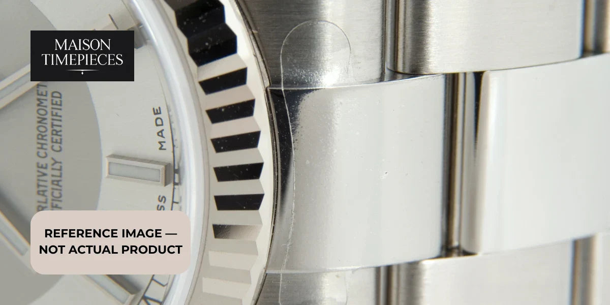 Seiko Velatura Watch Singapore close up luxury stainless steel sports watch bezel and bracelet detail by Maison Timepieces 