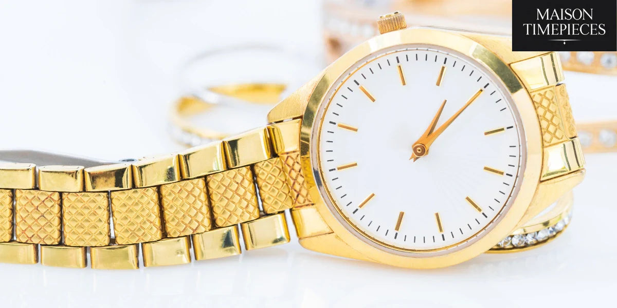 Singapore watch in gold with Maison Timepieces branding