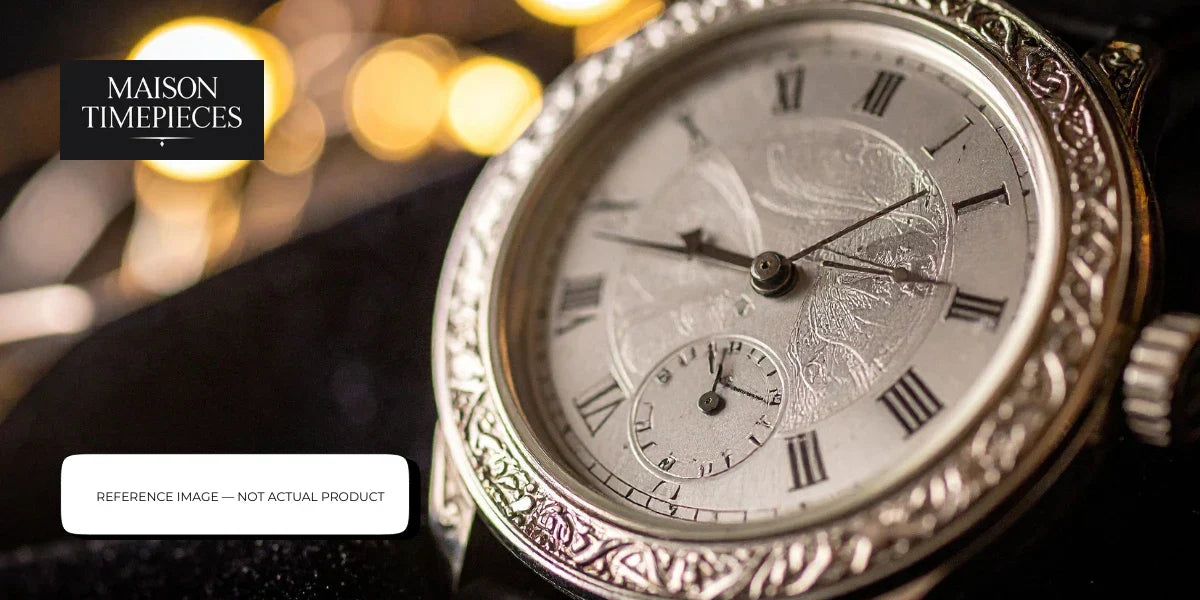 Timex watch Singapore vintage gold case timepiece with Roman numerals and detailed engraved dial at Maison Timepieces showroom 