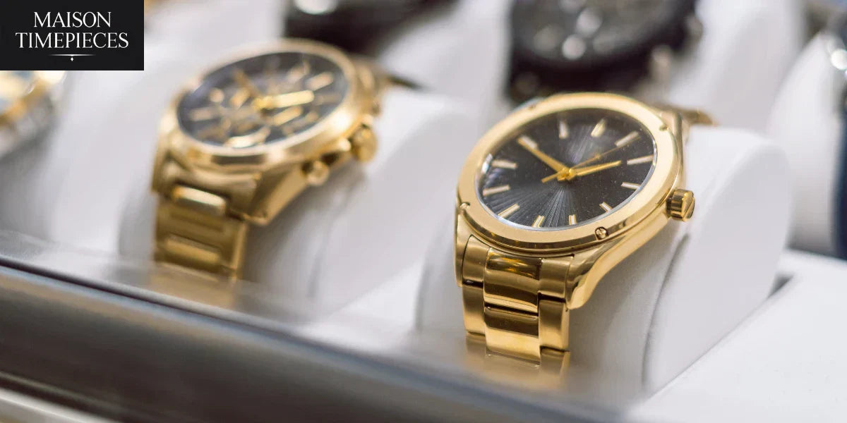 Luxury watch deals Singapore 2025 showcasing Maison Timepieces gold collection