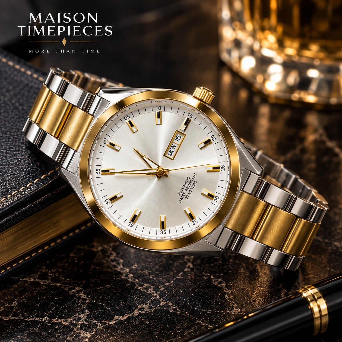 Automatic watch exhibition caseback showing the mechanical movement