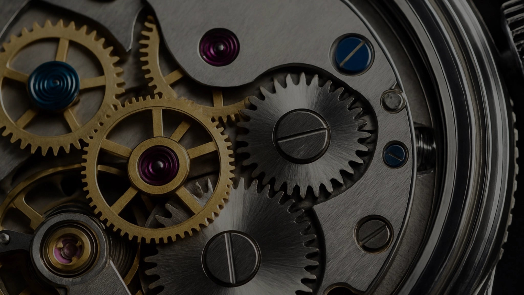 Macro shot of luxury watch gears and mechanical movement — precision engineering for high-end timepieces.